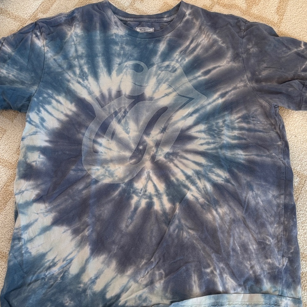 American Eagle By Payless Blue Tie-Dye Short Sleeve Tee